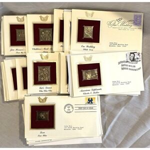 US Golden Replica 22kt FDC  52 first day covers with cards